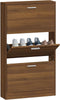 vidaXL - Schoenenkast - 59x17x108 - cm - bewerkt - hout - bruin - eikenkleur