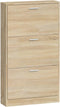 vidaXL - Schoenenkast - 59x17x108 - cm - bewerkt - hout - eikenkleurig