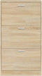 vidaXL - Schoenenkast - 59x17x108 - cm - bewerkt - hout - eikenkleurig