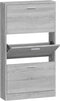 vidaXL - Schoenenkast - 59x17x108 - cm - bewerkt - hout - grijs - sonoma
