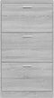 vidaXL - Schoenenkast - 59x17x108 - cm - bewerkt - hout - grijs - sonoma