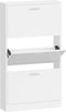 vidaXL - Schoenenkast - 59x17x108 - cm - bewerkt - hout - hoogglans - wit