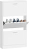 vidaXL - Schoenenkast - 59x17x108 - cm - bewerkt - hout - hoogglans - wit