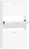 vidaXL - Schoenenkast - 59x17x108 - cm - bewerkt - hout - wit
