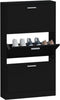 vidaXL - Schoenenkast - 59x17x108 - cm - bewerkt - hout - zwart