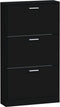 vidaXL - Schoenenkast - 59x17x108 - cm - bewerkt - hout - zwart