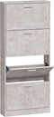 vidaXL - Schoenenkast - 59x17x150 - cm - bewerkt - hout - betongrijs