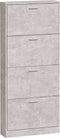 vidaXL - Schoenenkast - 59x17x150 - cm - bewerkt - hout - betongrijs