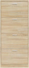 vidaXL - Schoenenkast - 59x17x150 - cm - bewerkt - hout - eikenkleurig