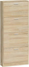 vidaXL - Schoenenkast - 59x17x150 - cm - bewerkt - hout - eikenkleurig