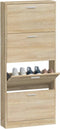 vidaXL - Schoenenkast - 59x17x150 - cm - bewerkt - hout - eikenkleurig