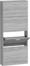 vidaXL - Schoenenkast - 59x17x150 - cm - bewerkt - hout - grijs - sonoma