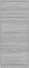 vidaXL - Schoenenkast - 59x17x150 - cm - bewerkt - hout - grijs - sonoma