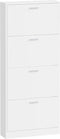 vidaXL - Schoenenkast - 59x17x150 - cm - bewerkt - hout - hoogglans - wit
