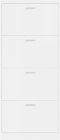 vidaXL - Schoenenkast - 59x17x150 - cm - bewerkt - hout - hoogglans - wit