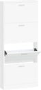 vidaXL - Schoenenkast - 59x17x150 - cm - bewerkt - hout - wit