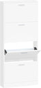 vidaXL - Schoenenkast - 59x17x150 - cm - bewerkt - hout - wit