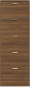 vidaXL - Schoenenkast - 59x17x169 - cm - bewerkt - hout - bruin - eikenkleur