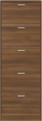 vidaXL - Schoenenkast - 59x17x169 - cm - bewerkt - hout - bruin - eikenkleur