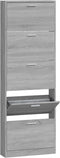 vidaXL - Schoenenkast - 59x17x169 - cm - bewerkt - hout - grijs - sonoma - eikenkleur