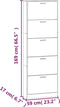 vidaXL - Schoenenkast - 59x17x169 - cm - bewerkt - hout - grijs - sonoma - eikenkleur