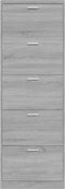 vidaXL - Schoenenkast - 59x17x169 - cm - bewerkt - hout - grijs - sonoma - eikenkleur