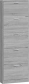 vidaXL - Schoenenkast - 59x17x169 - cm - bewerkt - hout - grijs - sonoma - eikenkleur