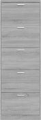 vidaXL - Schoenenkast - 59x17x169 - cm - bewerkt - hout - grijs - sonoma - eikenkleur