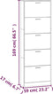 vidaXL - Schoenenkast - 59x17x169 - cm - bewerkt - hout - hoogglans - wit