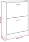 vidaXL - Schoenenkast - 59x17x81 - cm - bewerkt - hout - bruin - eikenkleur