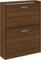 vidaXL - Schoenenkast - 59x17x81 - cm - bewerkt - hout - bruin - eikenkleur