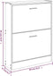 vidaXL - Schoenenkast - 59x17x81 - cm - bewerkt - hout - eikenkleurig