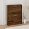 vidaXL - Schoenenkast - 59x17x81 - cm - bewerkt - hout - gerookt - eikenkleurig