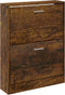 vidaXL - Schoenenkast - 59x17x81 - cm - bewerkt - hout - gerookt - eikenkleurig