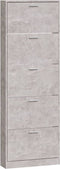 vidaXL - Schoenenkast - 59x17x81 - cm - bewerkt - hout - gerookt - eikenkleurig