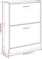 vidaXL - Schoenenkast - 59x17x81 - cm - bewerkt - hout - grijs - sonoma
