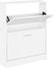 vidaXL - Schoenenkast - 59x17x81 - cm - bewerkt - hout - hoogglans - wit