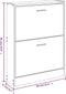 vidaXL - Schoenenkast - 59x17x81 - cm - bewerkt - hout - hoogglans - wit