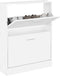 vidaXL - Schoenenkast - 59x17x81 - cm - bewerkt - hout - hoogglans - wit