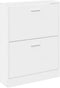 vidaXL - Schoenenkast - 59x17x81 - cm - bewerkt - hout - wit