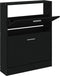 vidaXL - Schoenenkast - 59x17x81 - cm - bewerkt - hout - zwart