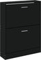 vidaXL - Schoenenkast - 59x17x81 - cm - bewerkt - hout - zwart