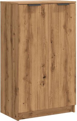vidaXL - Schoenenkast - 59x35x100,5 - cm - bewerkt - hout - artisanaal - eikenkleur