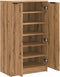 vidaXL - Schoenenkast - 59x35x100,5 - cm - bewerkt - hout - artisanaal - eikenkleur
