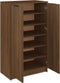 vidaXL - Schoenenkast - 59x35x100 - cm - bewerkt - hout - bruin - eikenkleur