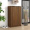 vidaXL - Schoenenkast - 59x35x100 - cm - bewerkt - hout - bruin - eikenkleur