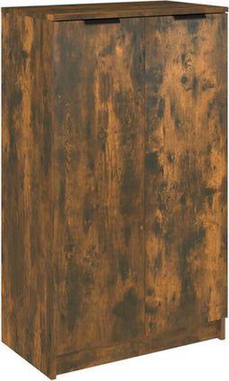 vidaXL - Schoenenkast - 59x35x100 - cm - bewerkt - hout - gerookt - eikenkleurig