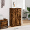 vidaXL - Schoenenkast - 59x35x100 - cm - bewerkt - hout - gerookt - eikenkleurig
