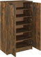 vidaXL - Schoenenkast - 59x35x100 - cm - bewerkt - hout - gerookt - eikenkleurig