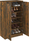 vidaXL - Schoenenkast - 59x35x100 - cm - bewerkt - hout - gerookt - eikenkleurig